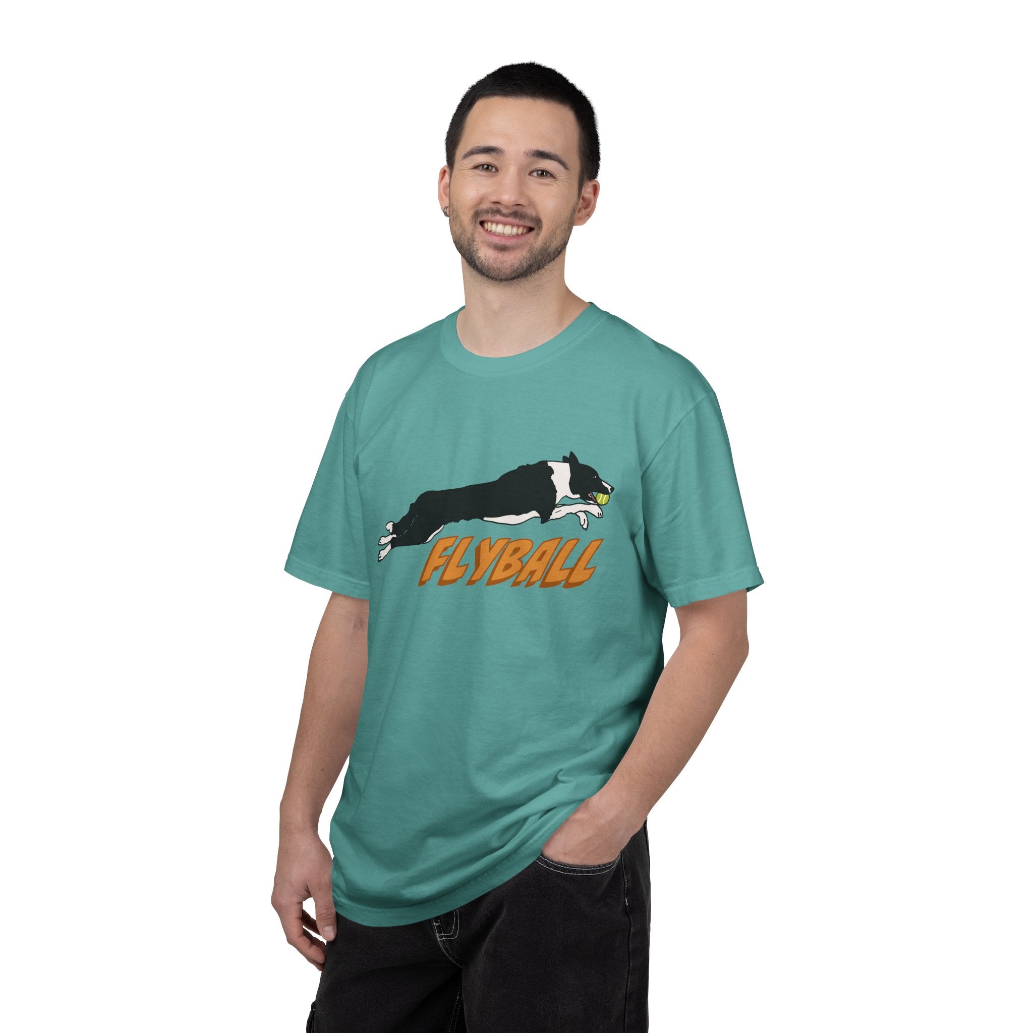 Border Collie Flyball (Black) - T-Shirt