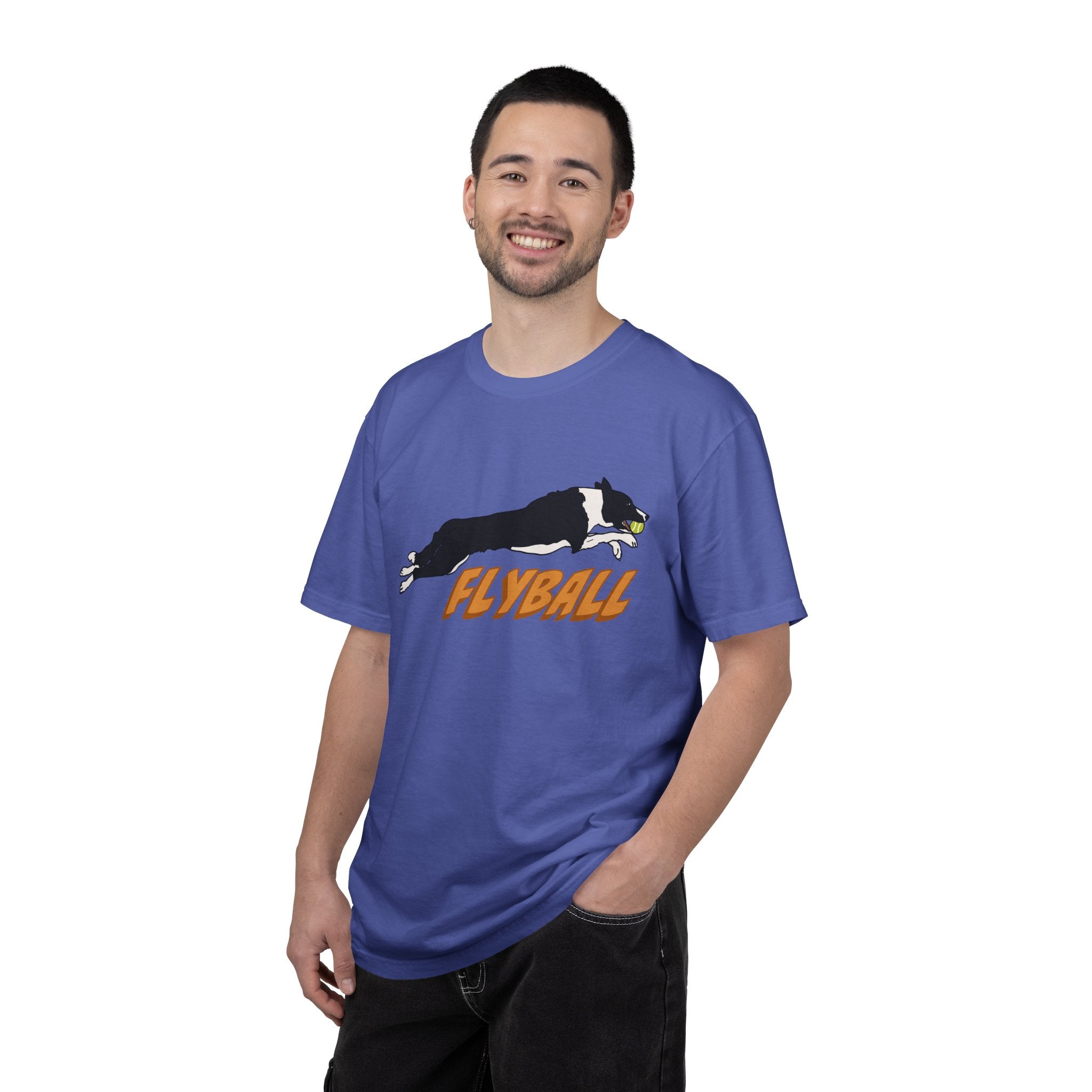Border Collie Flyball (Black) - T-Shirt