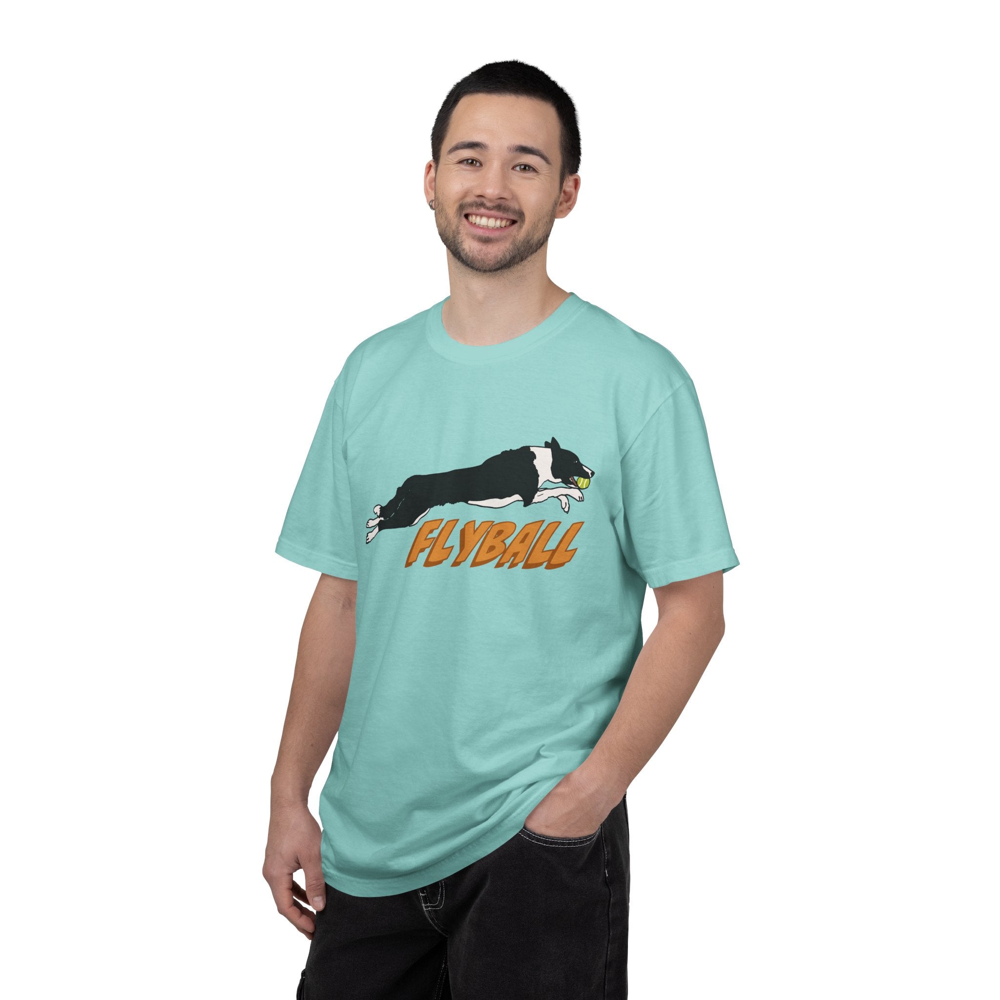 Border Collie Flyball (Black) - T-Shirt