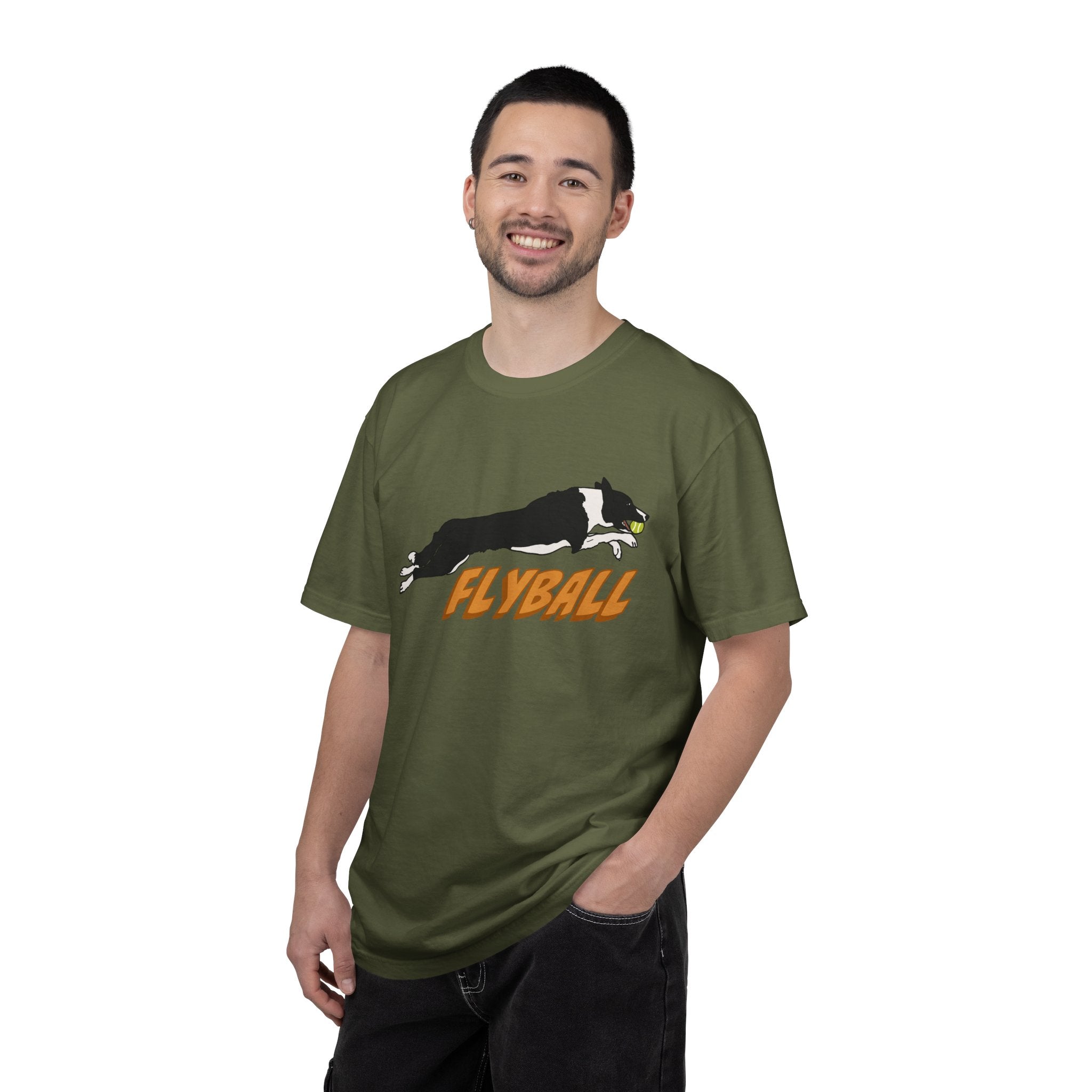 Border Collie Flyball (Black) - T-Shirt