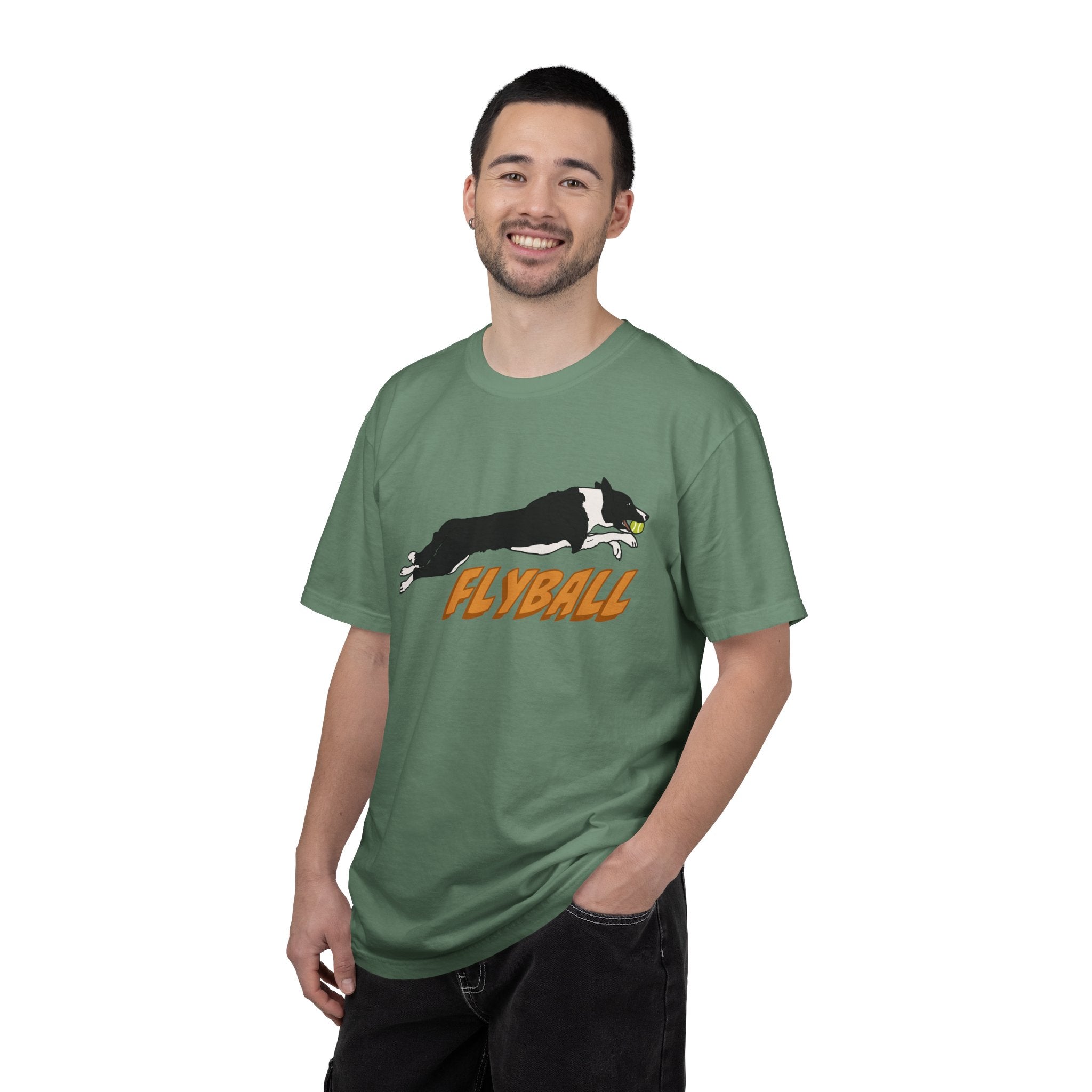 Border Collie Flyball (Black) - T-Shirt